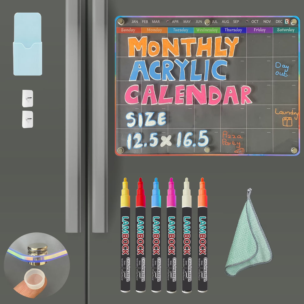 Acrylic Magnetic Fridge Calendar A772