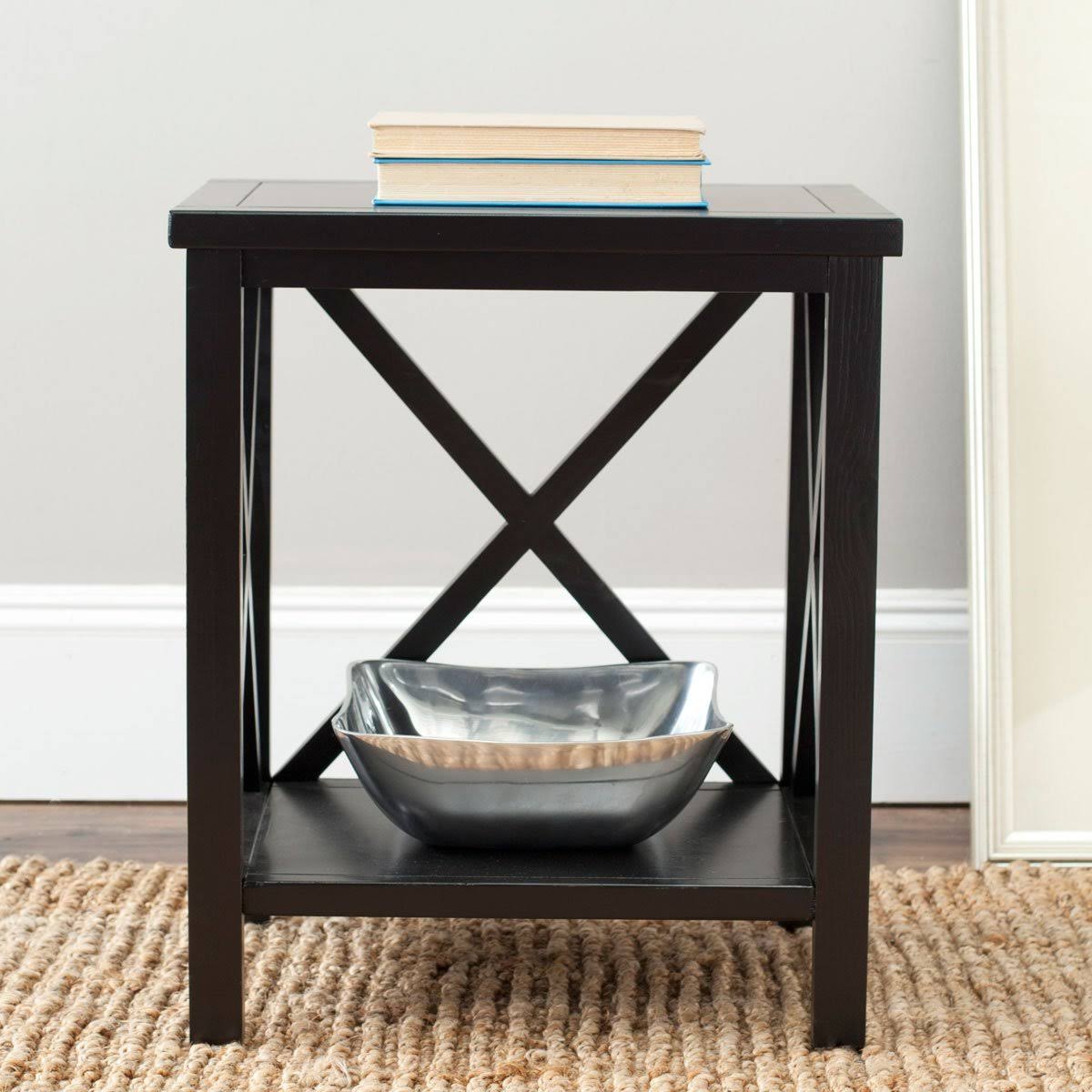Oak Cross Back End Table P614