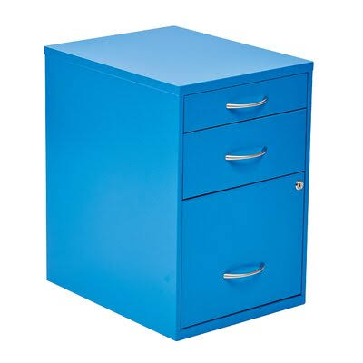 Blue 3 Drawer Vertical Filing Cabinet B1476