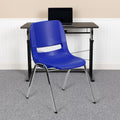 Navy Ergonomic Stack Chair with Chrome Frame C60679