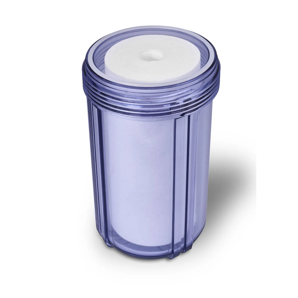 10 Inches Transparent Blue Housing with 1” Inlet/Outlet Brass Port & 5 Micron Sediment Water Filter Cartridge Y497253