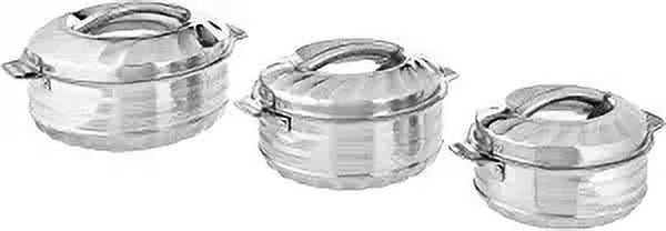 3-Piece Insulated Stainless Steel Casserole Food Warmer Set Q334393