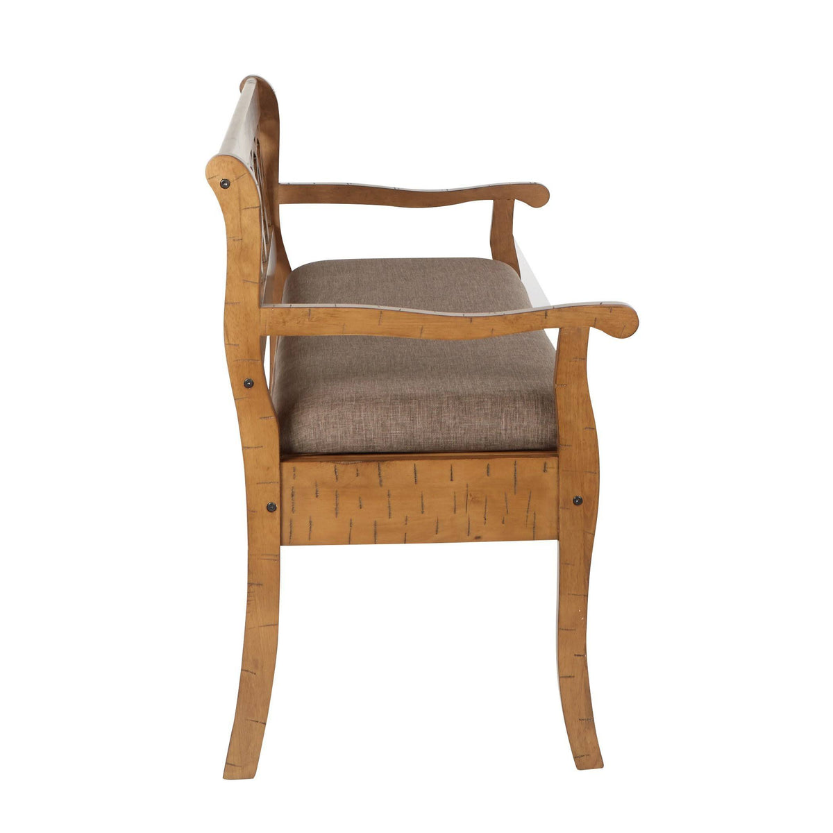 Distressed Toffee Storage Bench R21033