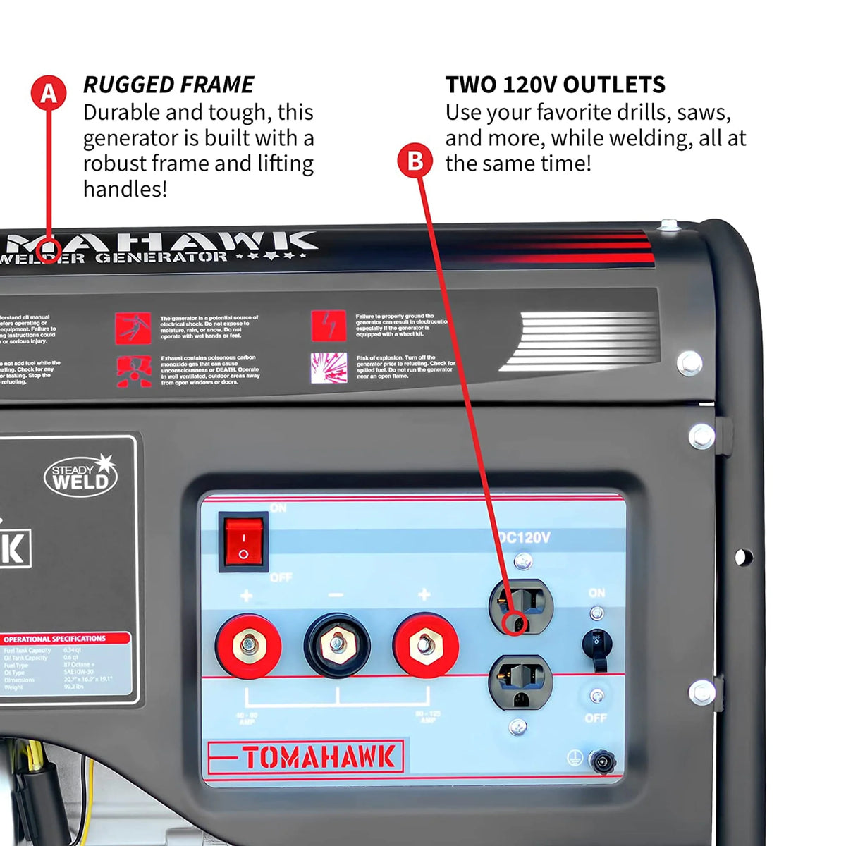 120 Amp Welder with 2,200W Generator N541