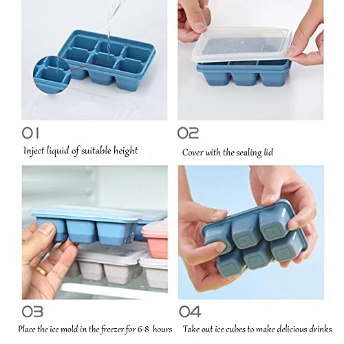 3 Pack Mini Ice Cube Trays with Lid Silicone B194283