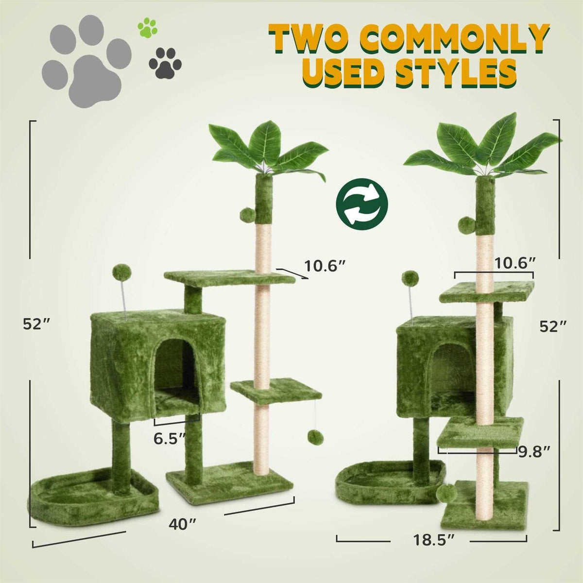 52in Cat Tree with Scratching Posts Plush Perch Q40602