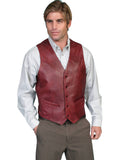Black Cherry Lambskin Leather Vest F3247