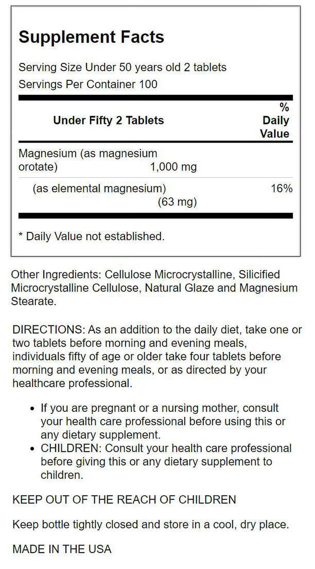 Magnesium Orotate 500 mg 200 Tabs J2081