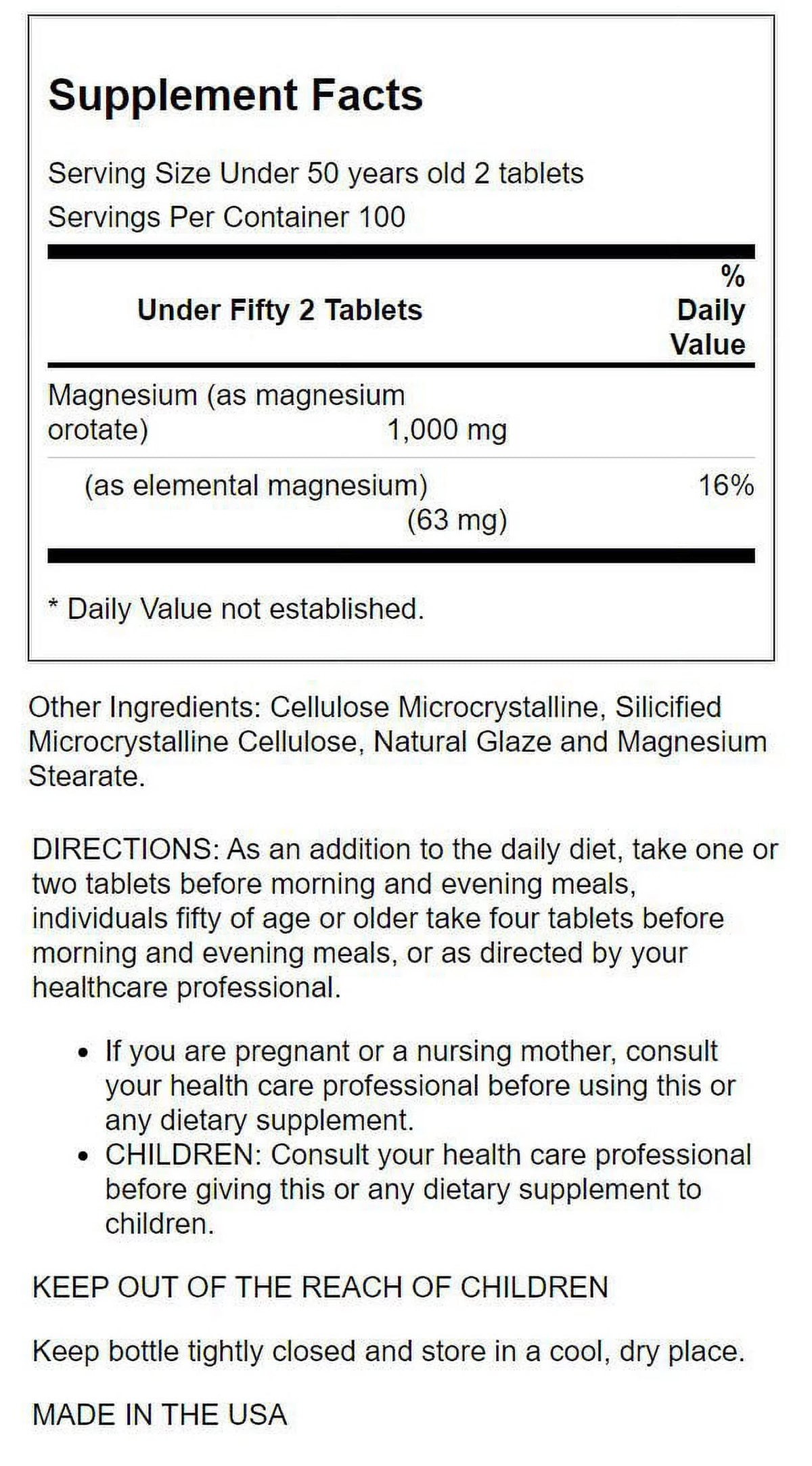 Magnesium Orotate 500 mg 200 Tabs J2081