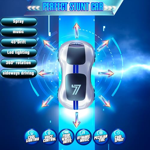 Gesture Sensing Remote Control Car, Drift RC Stunt Car with Light Spray & Sound U4816