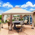 11’ X 11’ Pop Up Canopy Tent with Mosquito Netting, Beige D9130