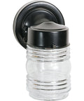 Black 1-Light Outdoor Mason Jar F495