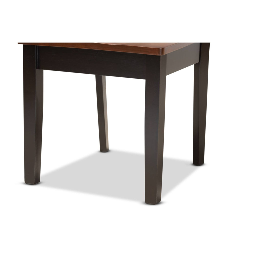 2-Piece Dark Brown and Walnut Brown Wood Dining Chair W250