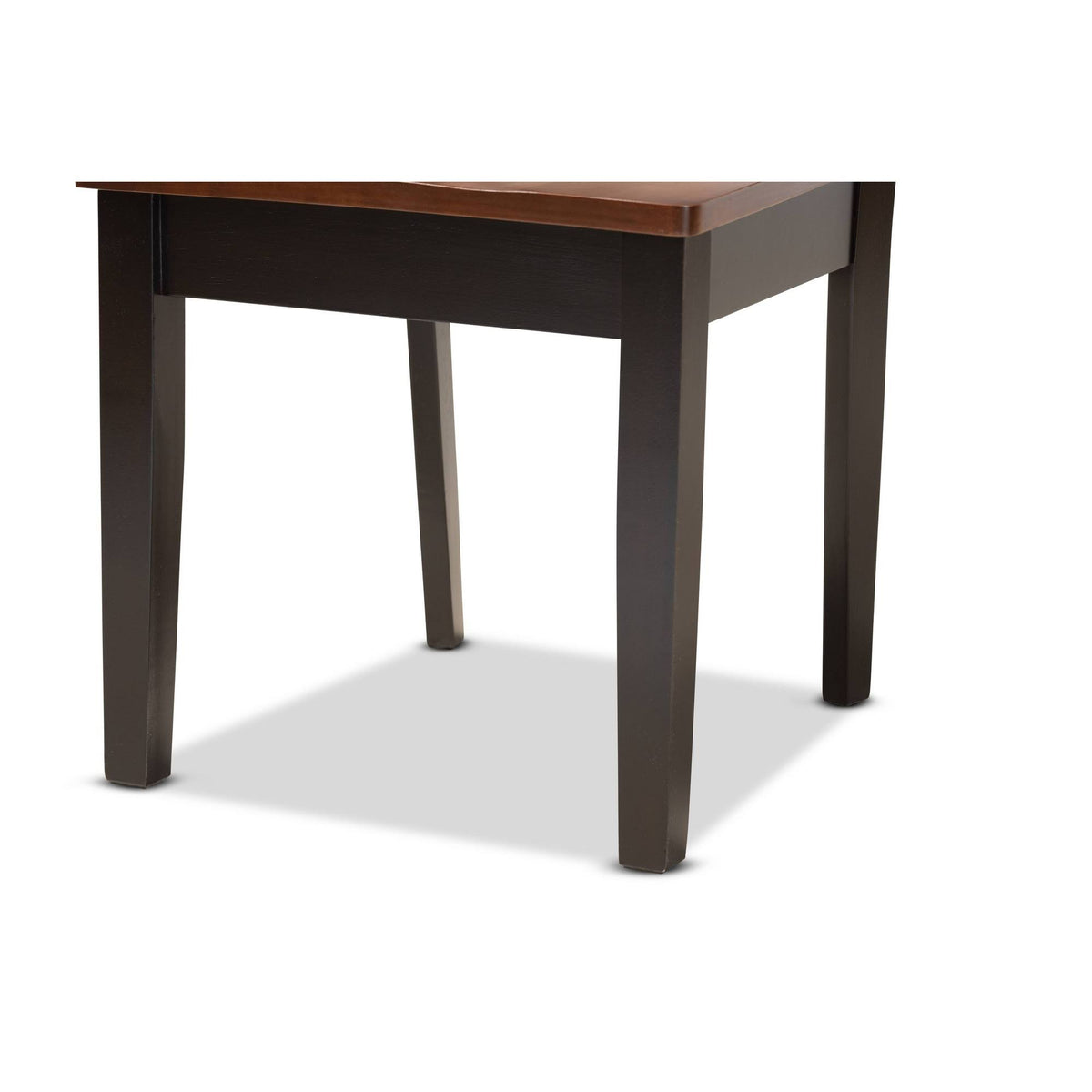 2-Piece Dark Brown and Walnut Brown Wood Dining Chair W250