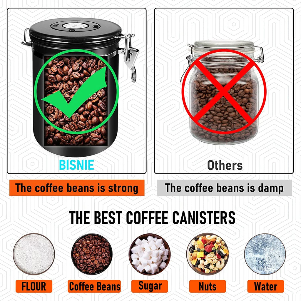 Black 35OZ Airtight Coffee Container with Scoop H963132