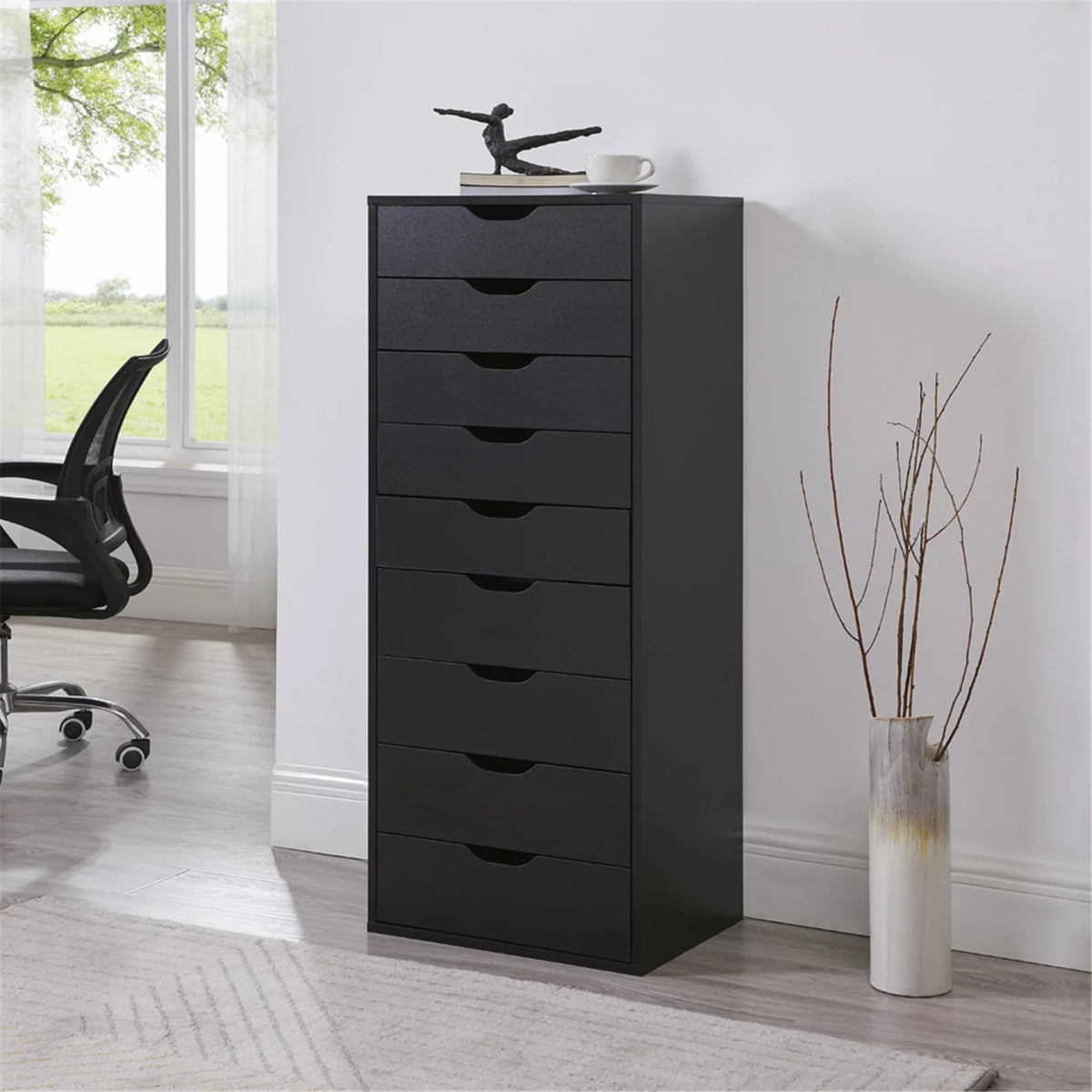 White 5 Drawer Storage Cabinet with Shelf H11029