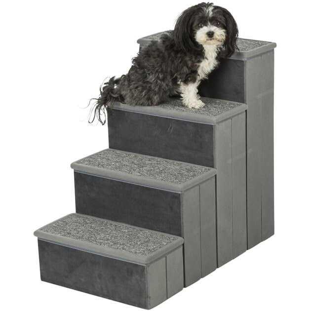 Foldable 4-Step Pet Stairs with Storage F531792