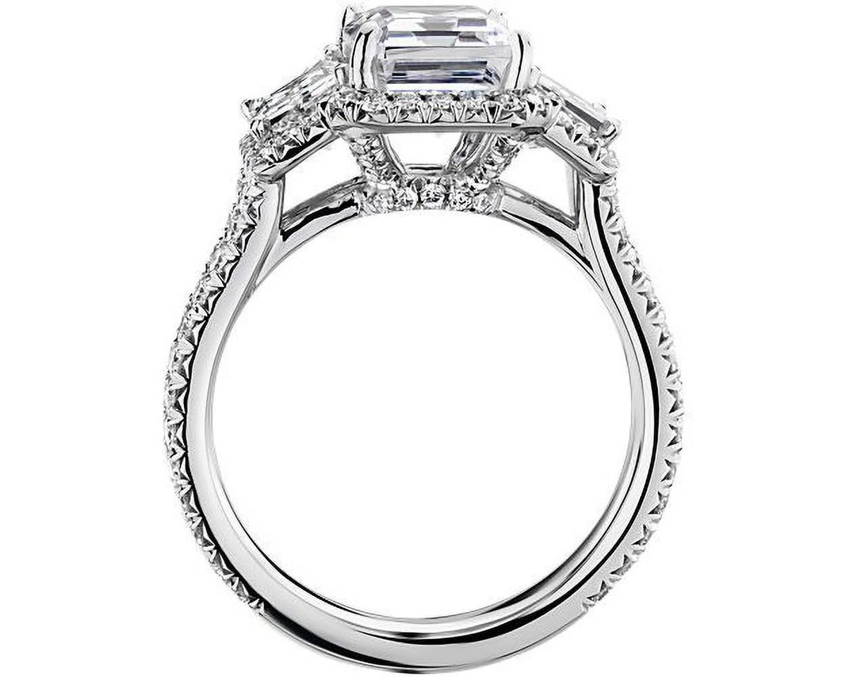 14K White Gold Three Stone Diamond Ring W153