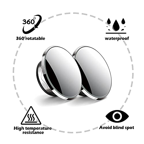 2 Pack Car Blind Spot Mirror with 9D Glass, 360° Adjustable (Black) P629113