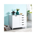 White 5 Drawer Storage Cabinet with Shelf H11029