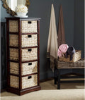 Black Wicker Basket Storage Tower N8910