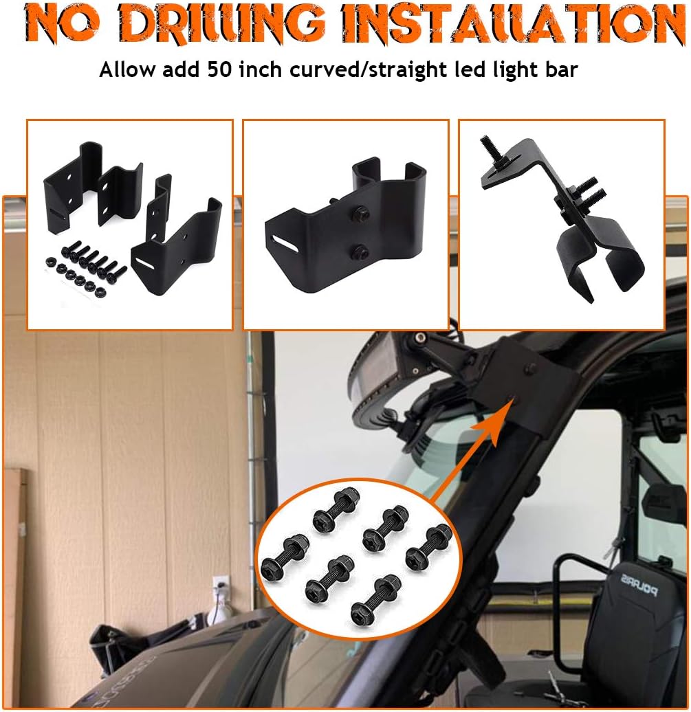 Black Mounting Bracket for Led Light Bar Pack of 2 L486