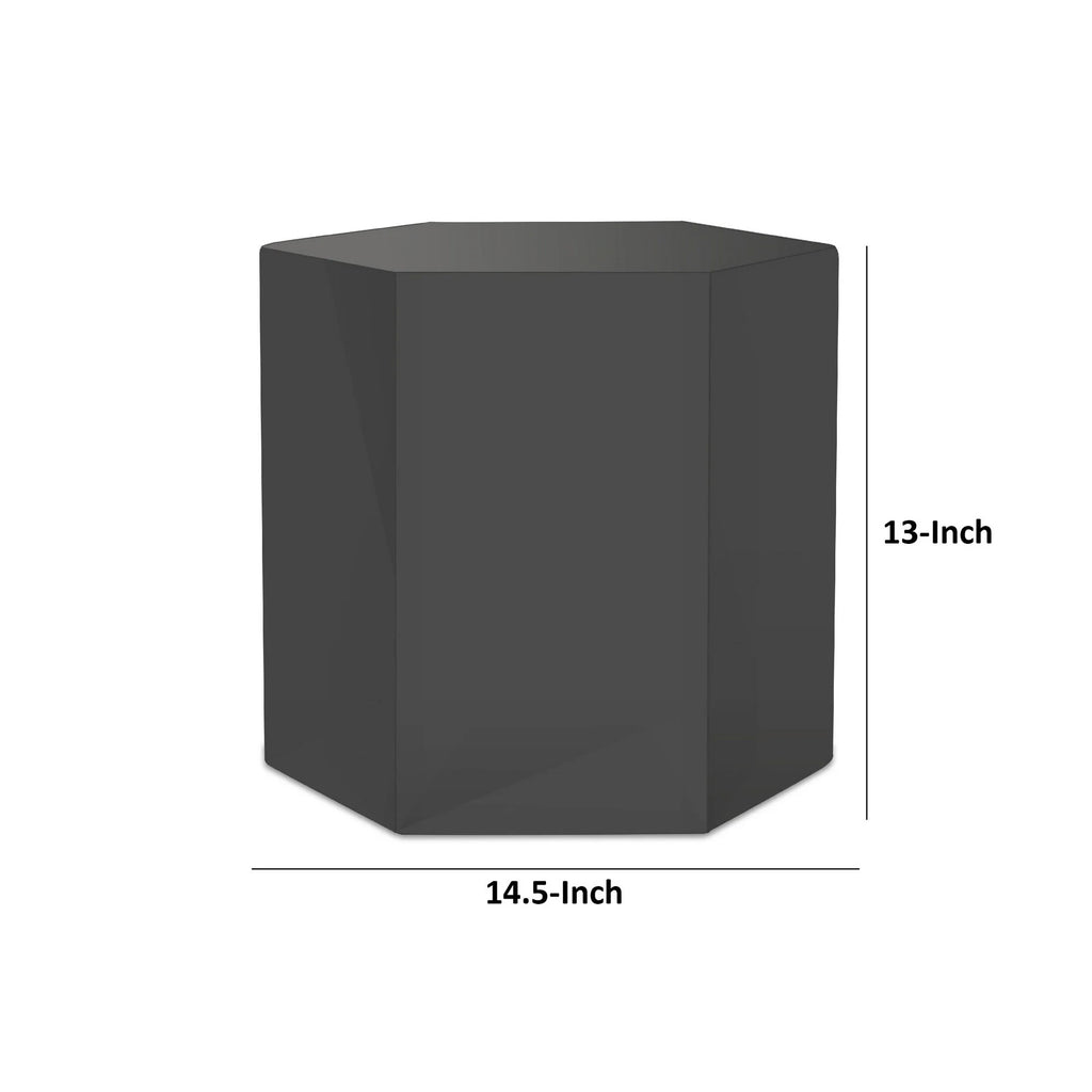 13 Inch Hexagonal Gray Side End Table H724