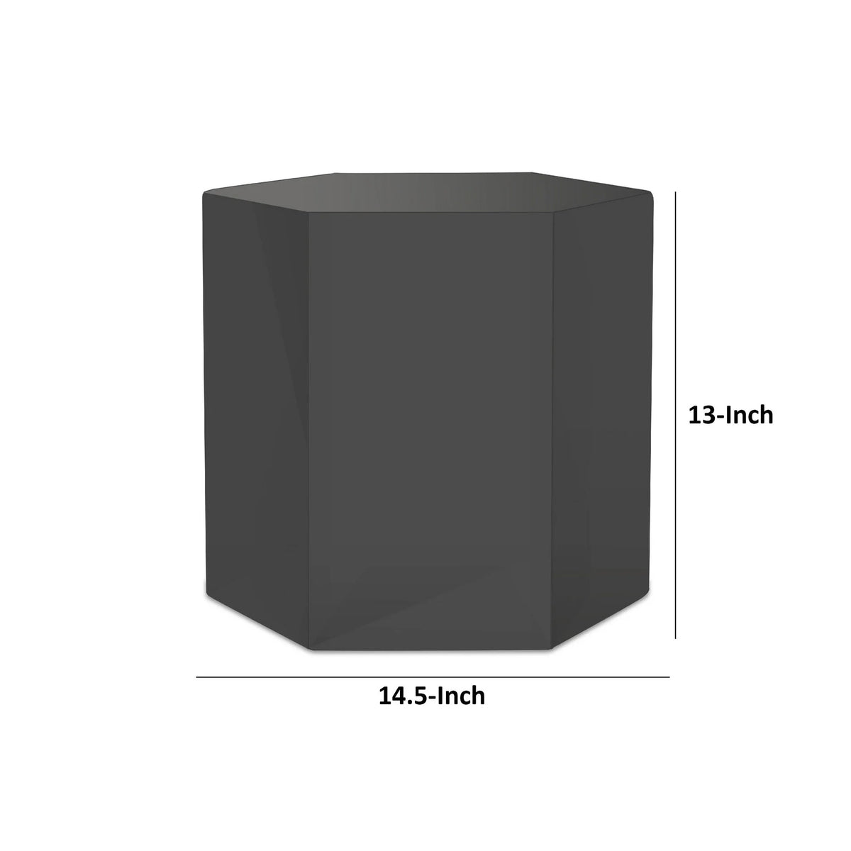 13 Inch Hexagonal Gray Side End Table H724