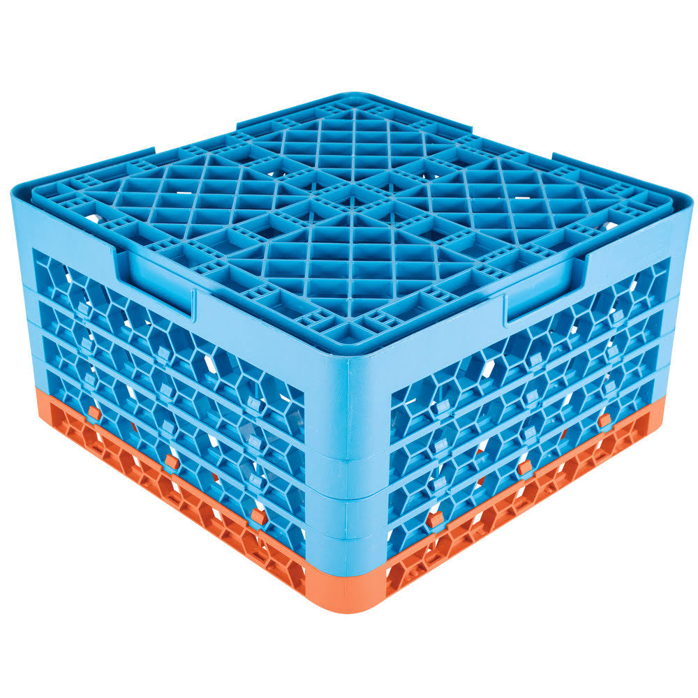 16 Compartment Orange Glass Rack with 4 Extenders F1485