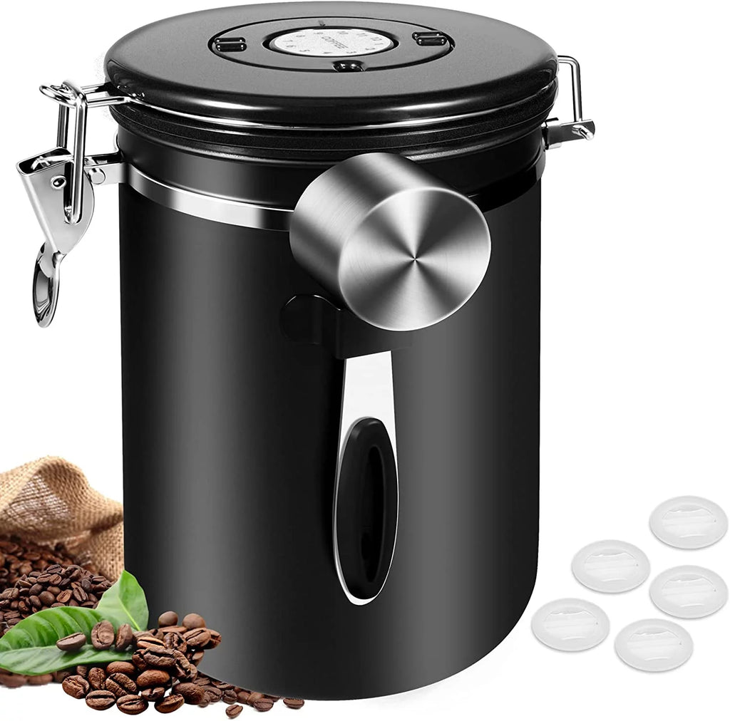 Black 35OZ Airtight Coffee Container with Scoop H963132