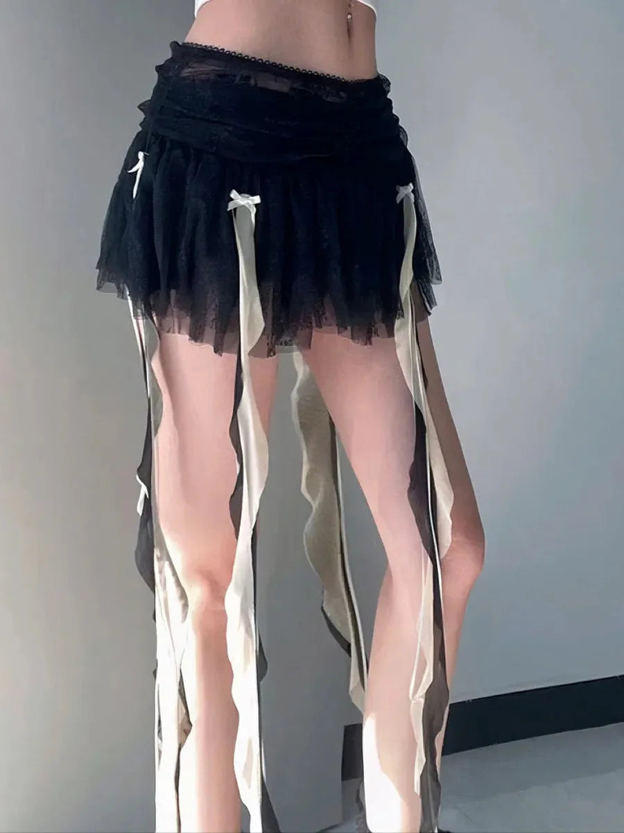 Dark Ribbon Mini Skirt E2401