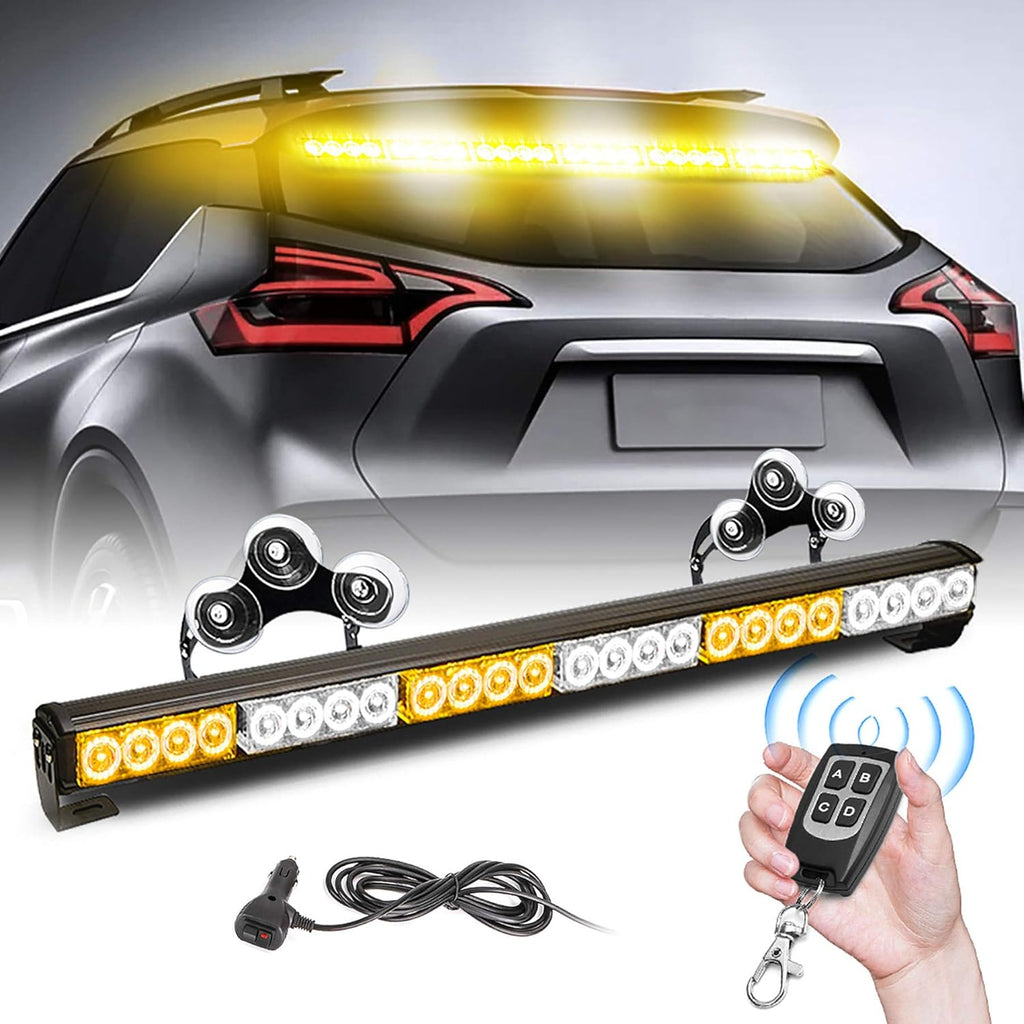 27 Inch 6 Panel Amber and White LED Strobe Light Bar Pack of 2 R76081