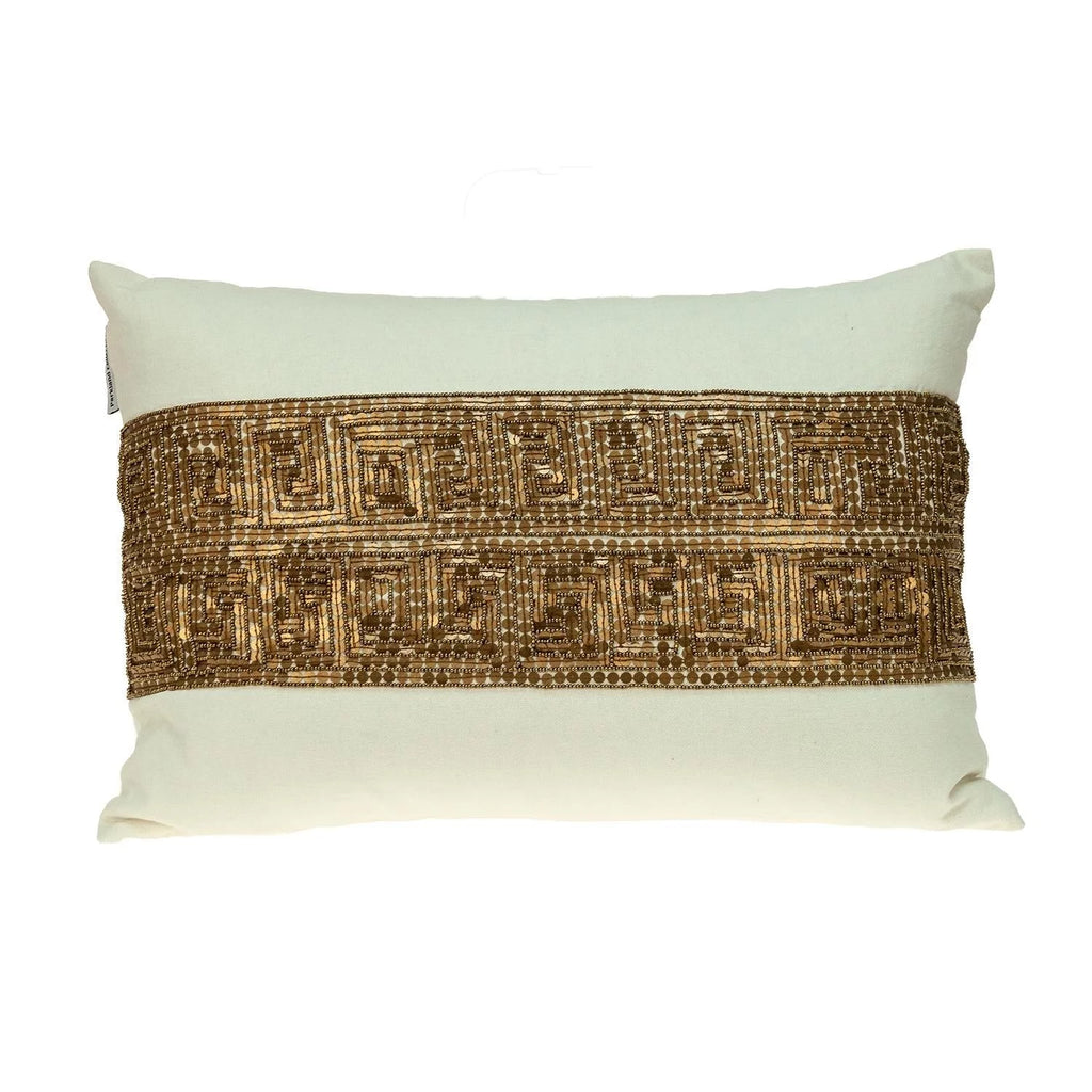 Off White Lumbar Throw Pillow G2877