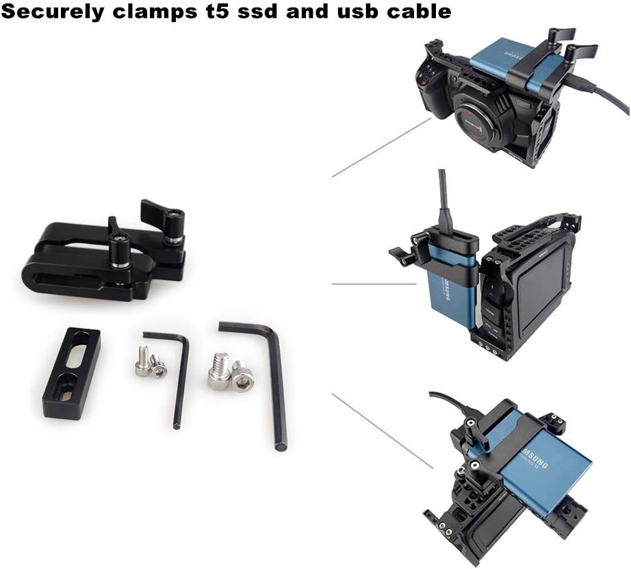 BMPCC 4K & 6K Cage with Rotating NATO Handle, T5 SSD Mount H8880