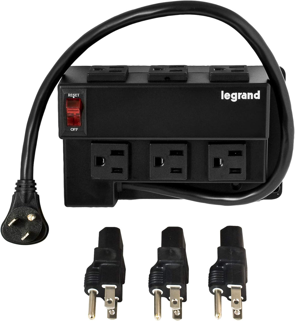 6 Outlet Half Width Power Strip, Pack of 2 C672