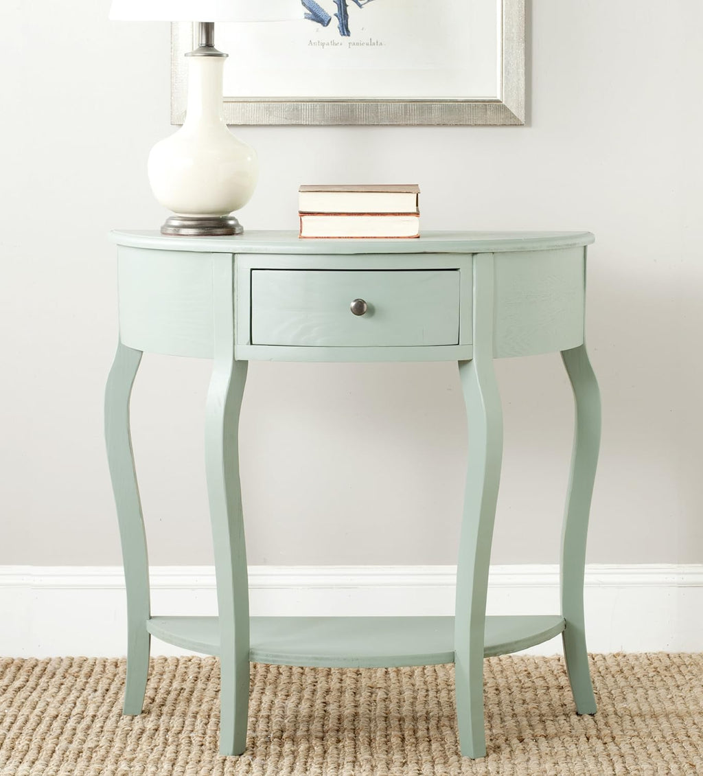 French Grey Demilune Console Table P838