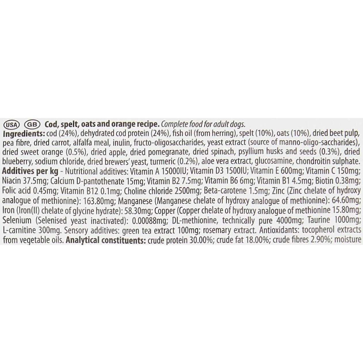 Cod & Orange Adult Mini Dry Dog Food H85182