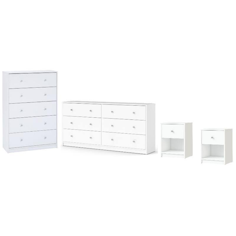 4 Piece Bedroom Set in White J966724