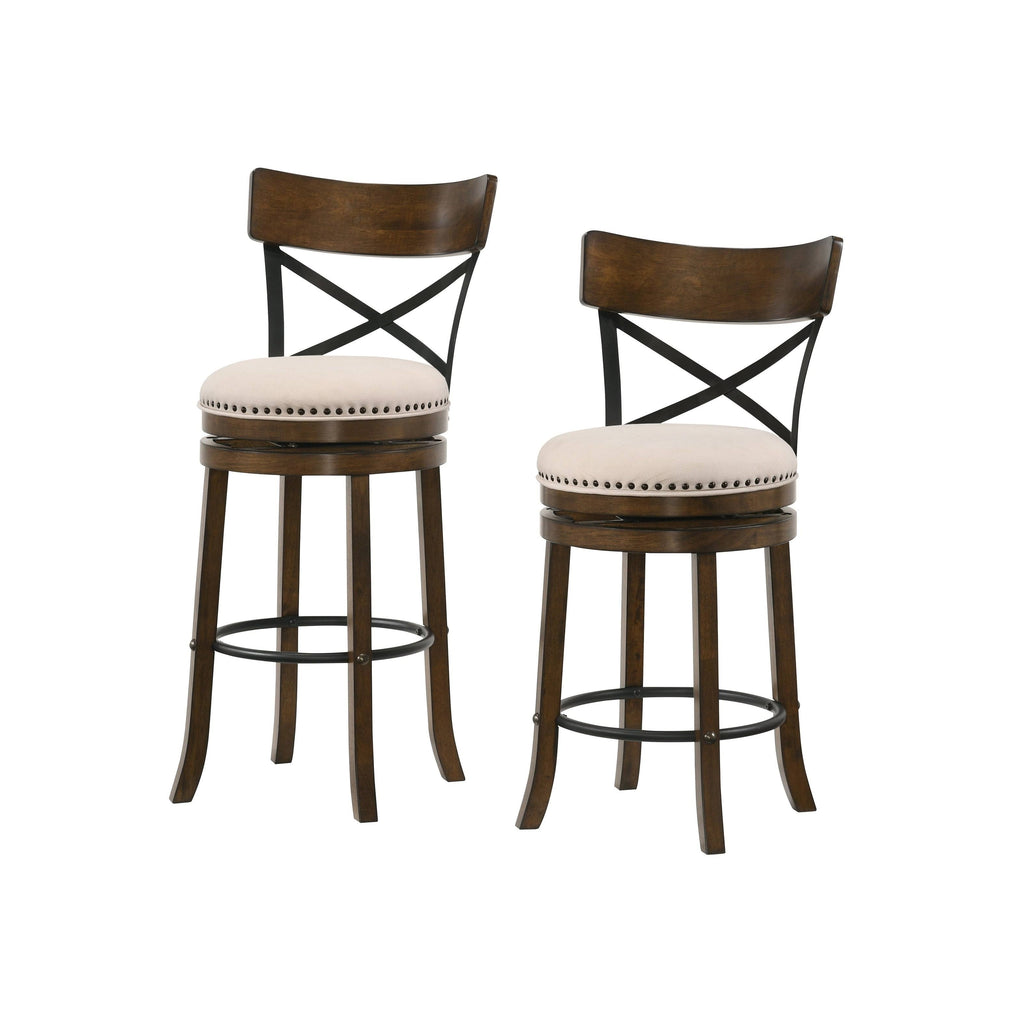 Light Grey Swivel Barstools Set of 2 N79631