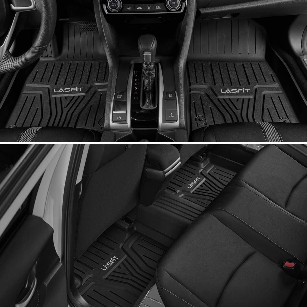 All Weather TPE Car Floor Mats 1st & 2nd Row Set T132