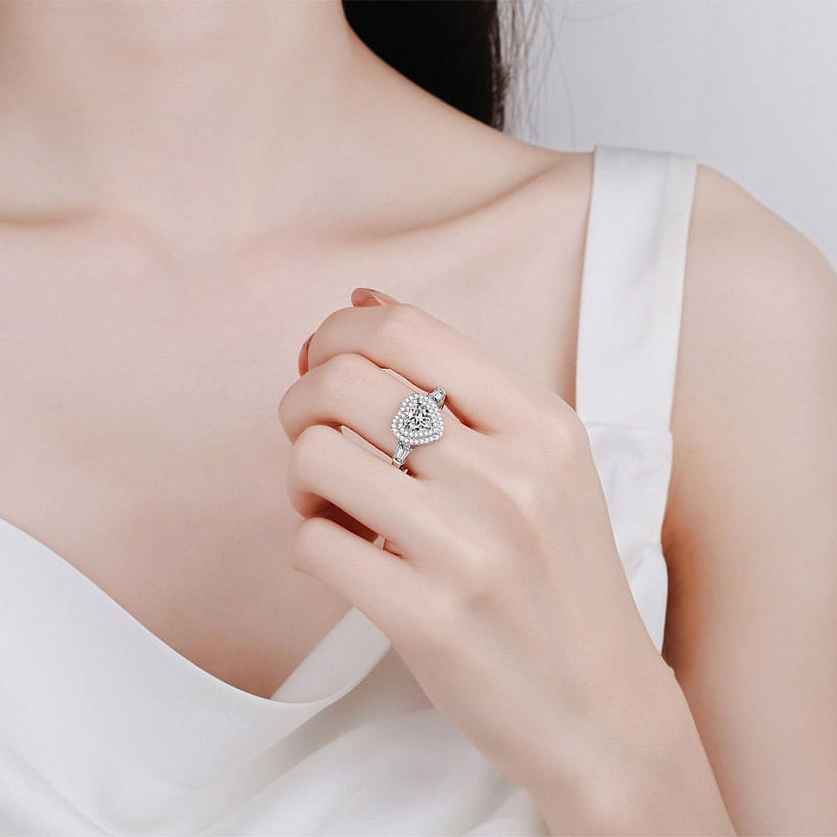 1 ct Moissanite Diamond Engagement Ring I865