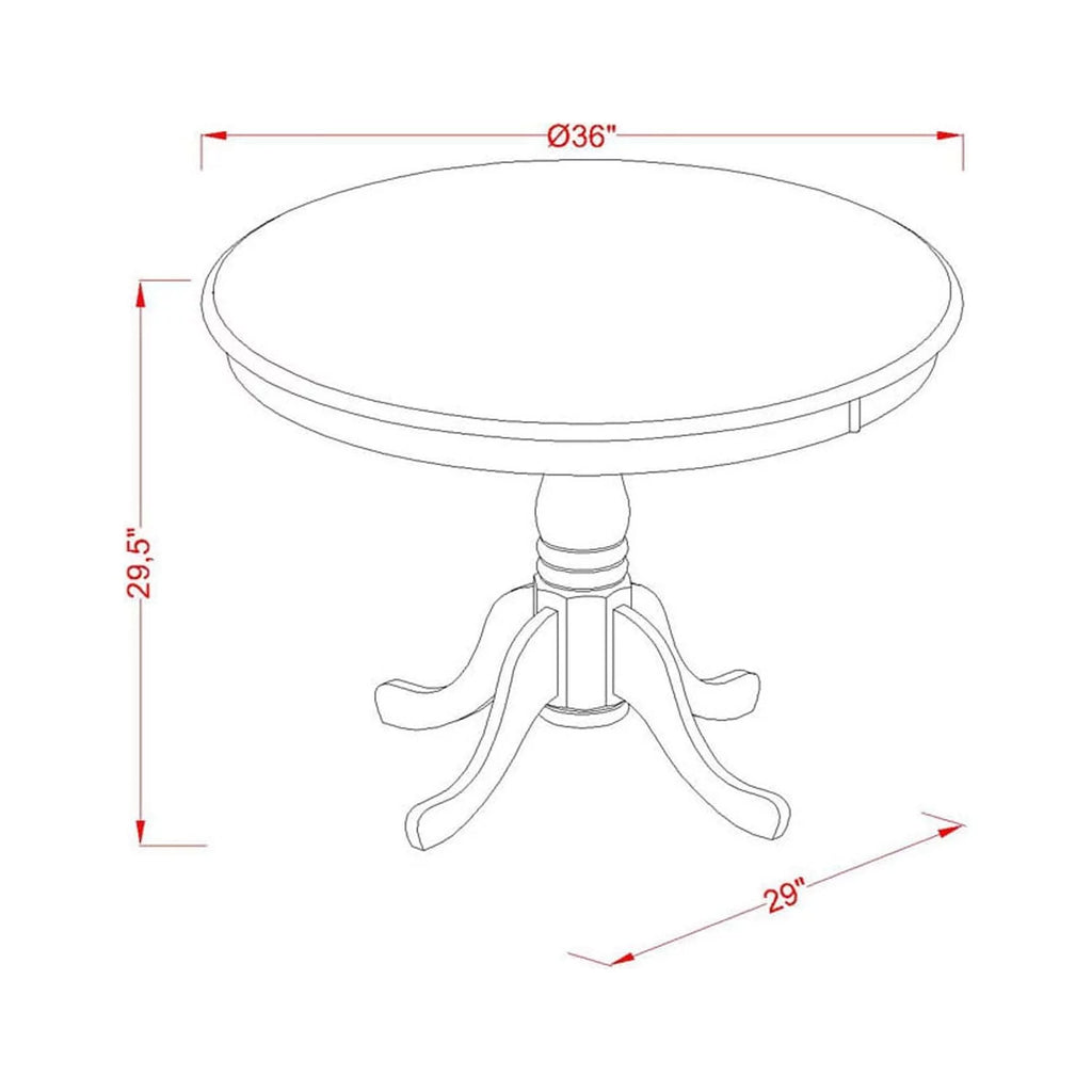 5 Piece Mahogany Wood Dining Table and Chairs Q13514