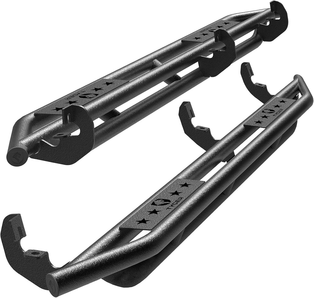 Textured Black Side Step Rails for Crew Cab F482