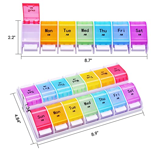 Monthly Pill Organizer 2 Times A Day, 30 Day Medicine Organizer, AM PM Pill Cases, 4 Week Pill Box K83696