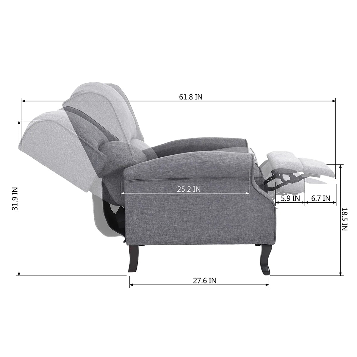 Gray Manual Recliner Accent Chair C44531