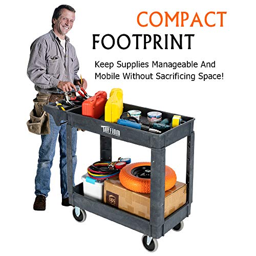 Plastic 3-Tier Utility Cart with Wheels, 550lbs Capacity K7105