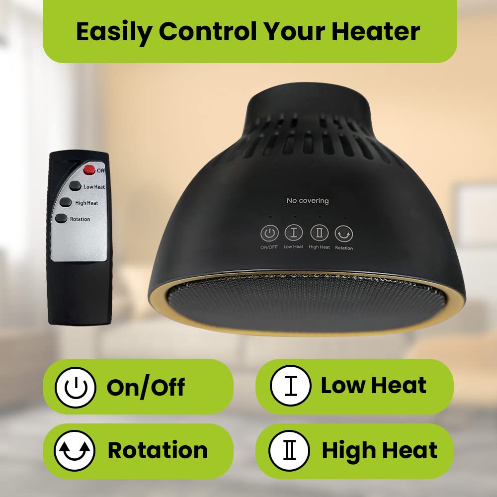 1500W Oscillating Ceramic Space Heater with Remote Control S1754