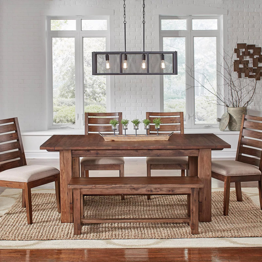 Solid Wood Trestle Table with Extension Leaf C645215