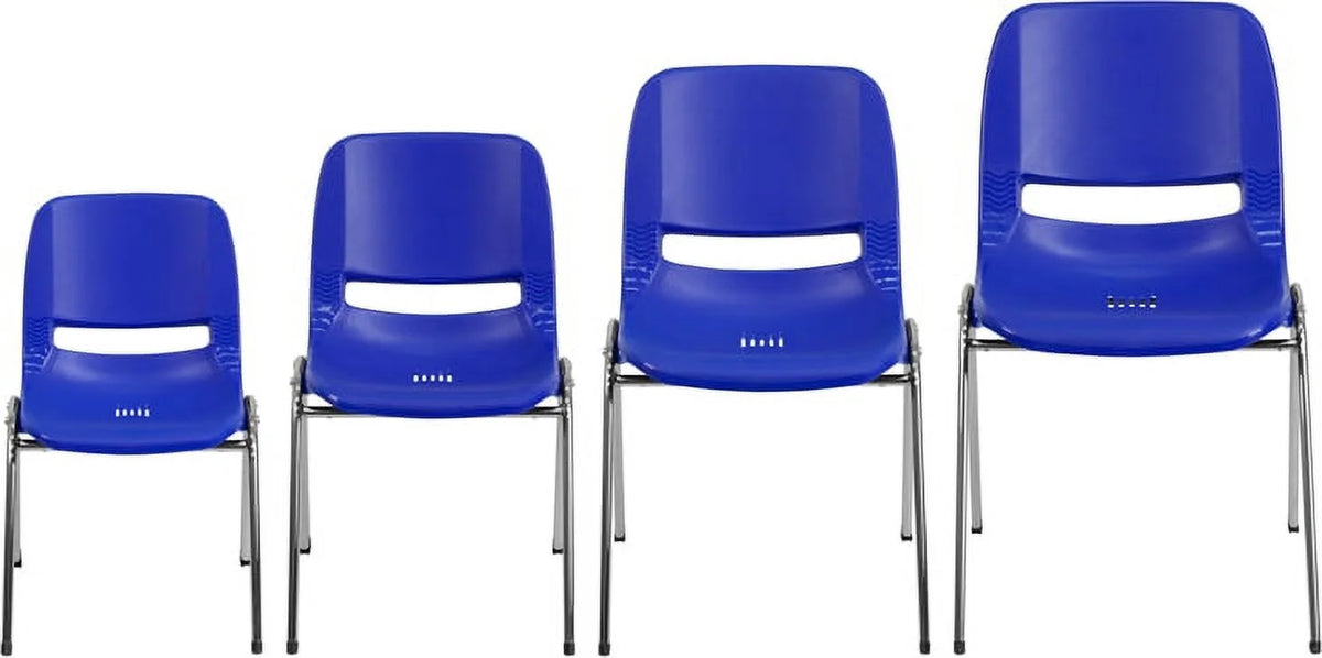 Navy Ergonomic Stack Chair with Chrome Frame C60679