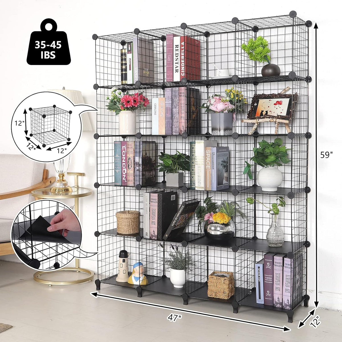 20 Cube Wire Storage Organizer Shelves I1831